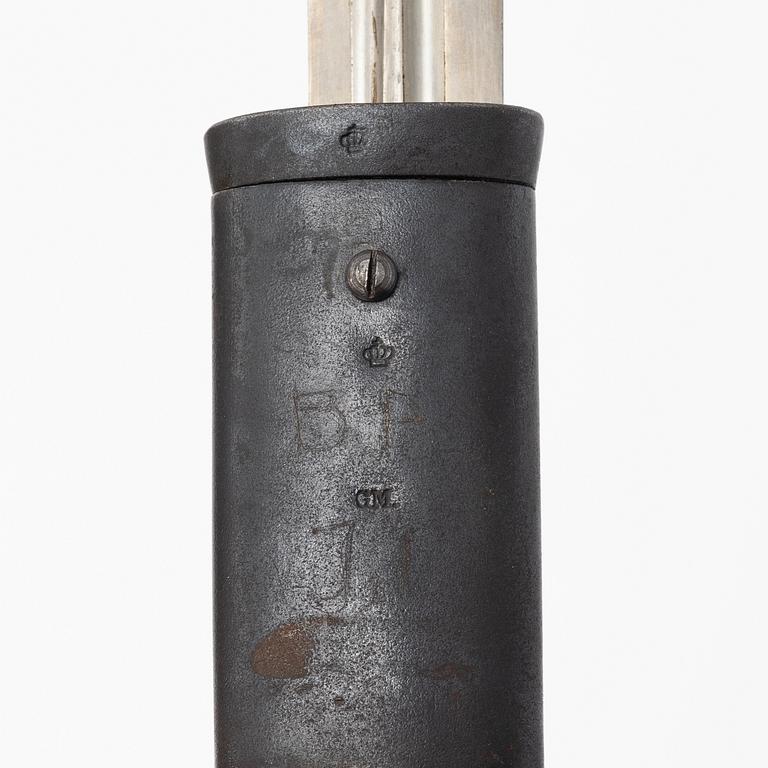 A Swedish infantry officer's sword with scabbard.