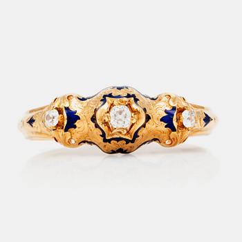 998. An early Victorian old-cut diamond and enamel bracelet, made in Stockholm 1846 by Fredrik and Wilhelm Zethelius.