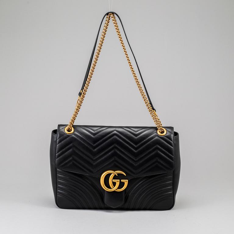 GUCCI "GG Marmont Large Black Shoulder Bag".