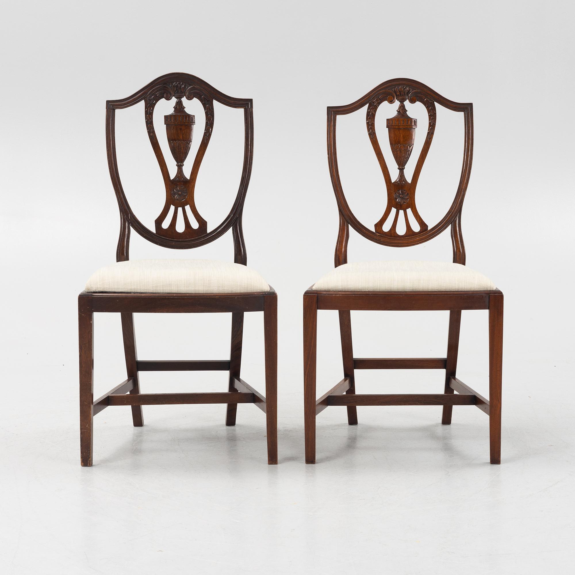 Stolar, 6 st, George III-stil, 1900-talets mitt.