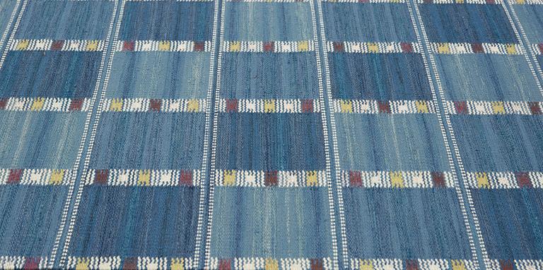 BARBRO NILSSON, a runner, flat weave, "Falurutan m blå II", 277,5 x 105,5 cm, signed AB MMF BN.