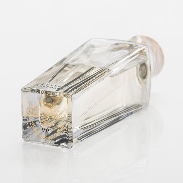 Cartier, parfymfodral med parfymflaska och sminkspegel.