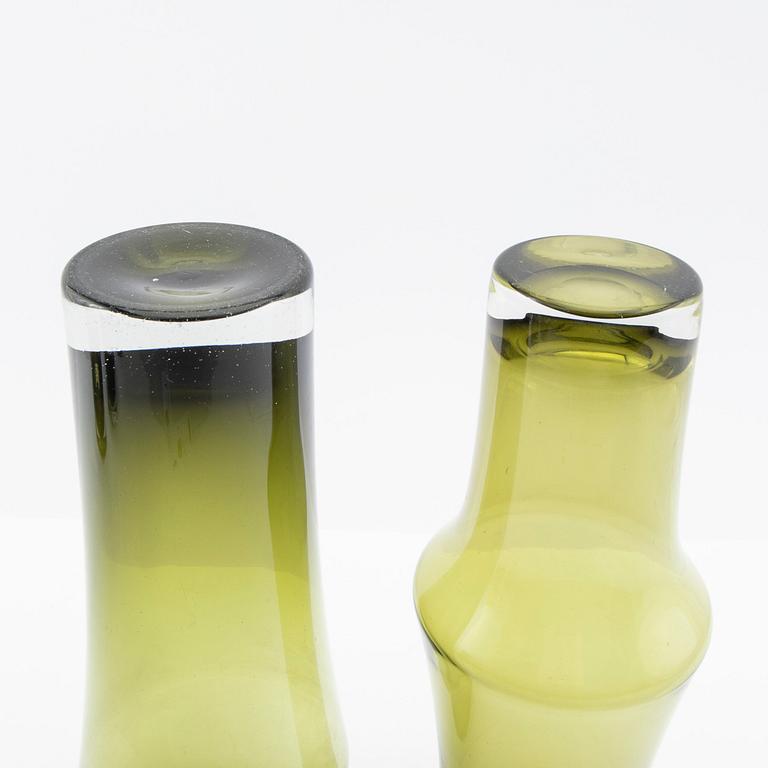 Tamara Aladin, Vases, 5 pcs, glass, Riihimäen Lasi, Finland, 1960s/70s.