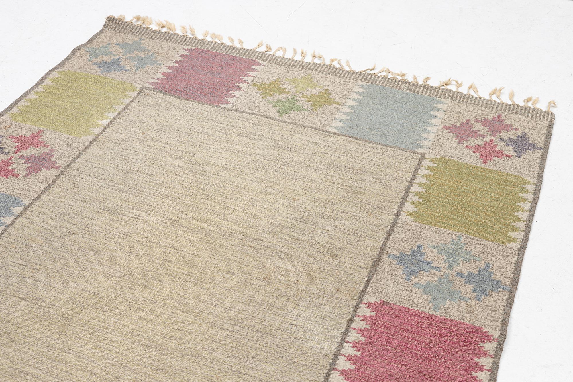 Rug, röllakan, signed BA, approx. 245 x 171 cm.