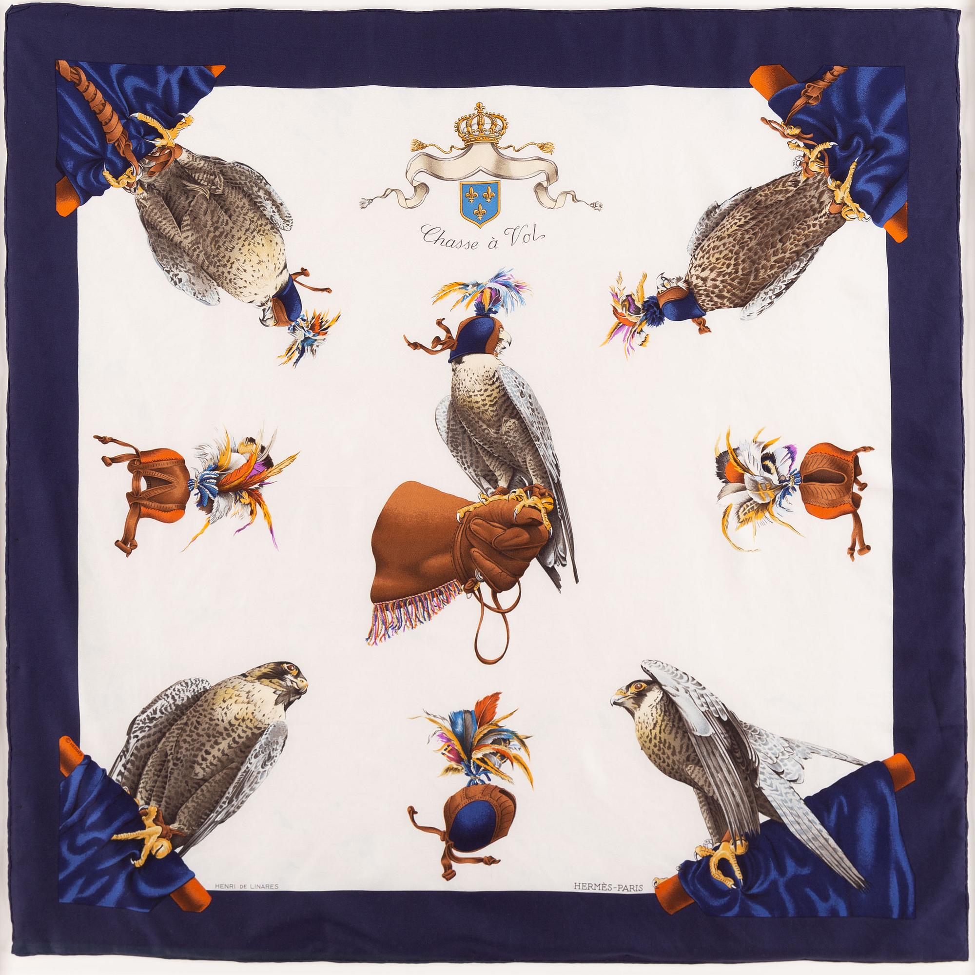 Hermès, a 'Chasse à Vol' silk scarf. - Bukowskis
