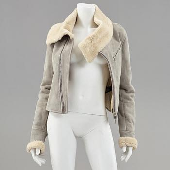 A sheepskin jacket by Ralph Lauren.