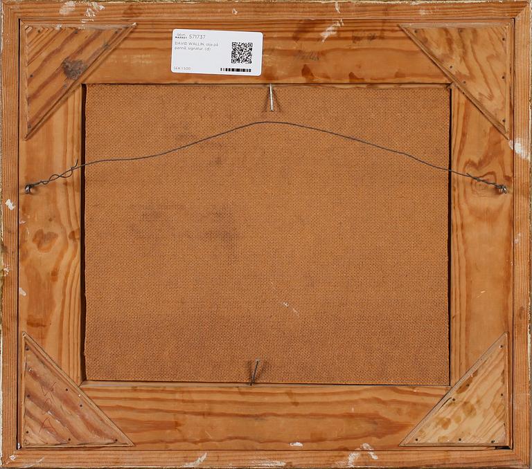 DAVID WALLIN, olja på pannå, signatur.