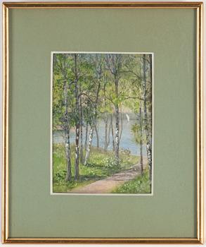 ANNA BILLING, akvarell, signerad.