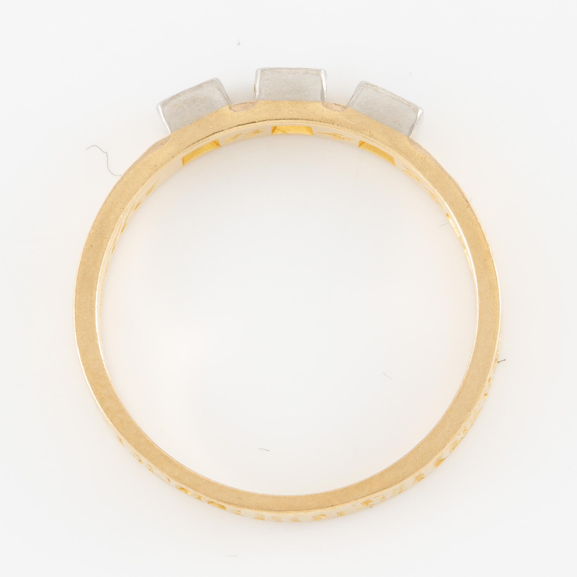 Björn Weckström ring, "Timanttikihla", 18K guld med briljantslipade diamanter, Lapponia 1973.