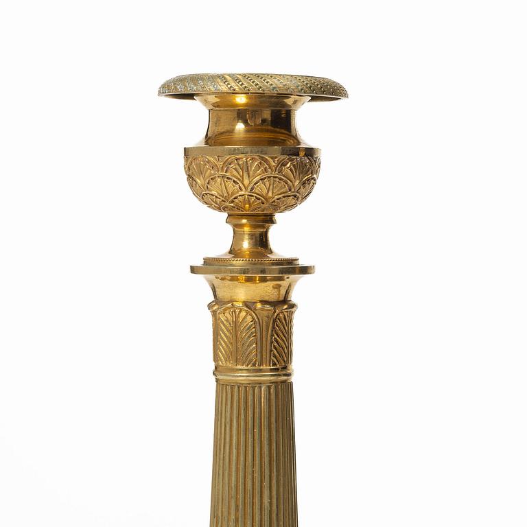 Candlesticks, a pair, Empire style, 20th century.