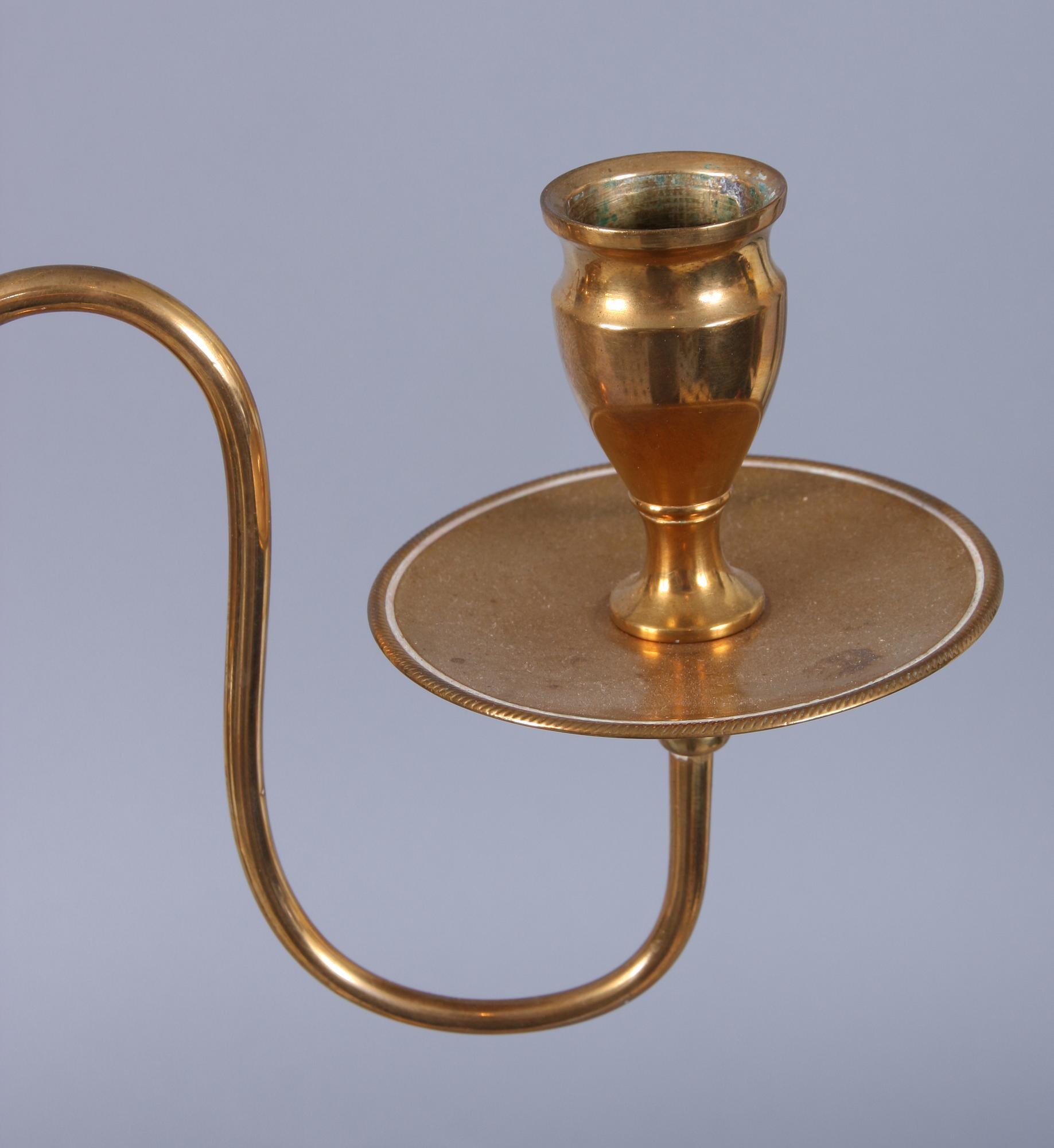 KANDELABRAR, ett par, mässing, Nyköpings mässingbruk. Nr 24. 1800/1900-tal.