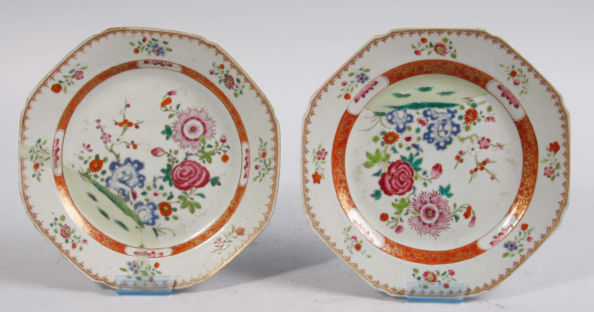 TALLRIKAR, ett par, porslin, Kina, 1700/1800-tal.