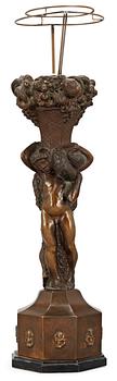 392. A Ragnar Gellerstedt patinated bronze table lamp, Herman Bergman, Stockholm 1920-30's.