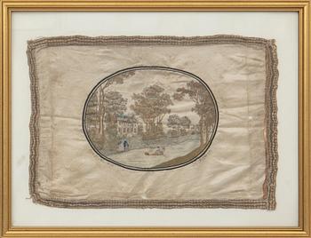 Silk embroidery, early 19th century.