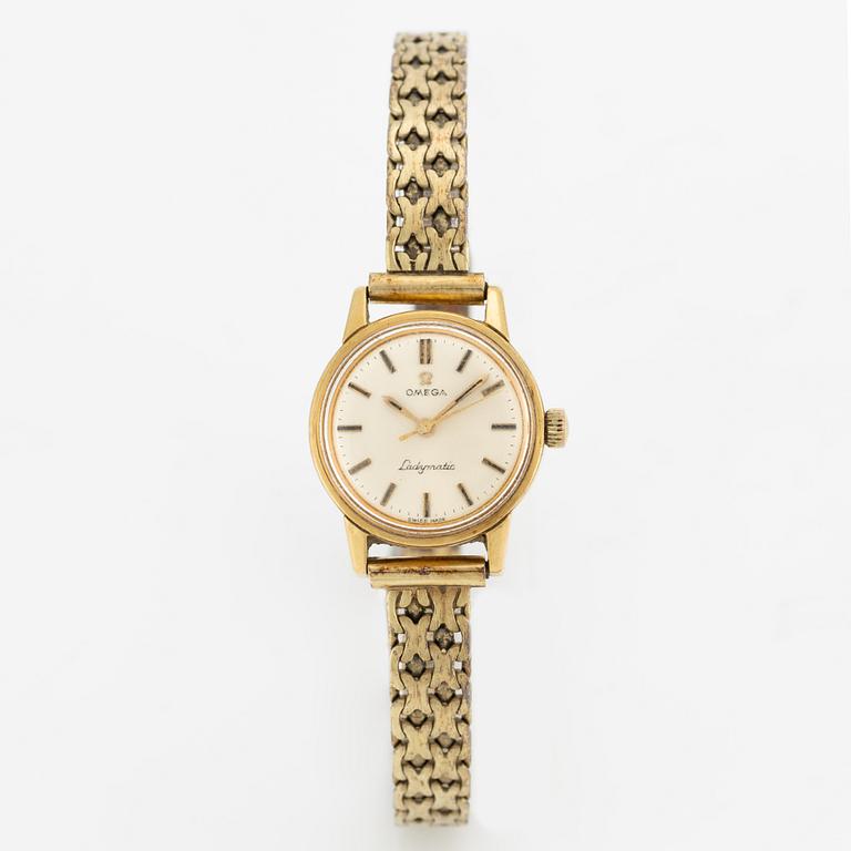 Omega, Ladymatic, wristwatch, 18K gold, bracelet in 14K gold, 22 mm.