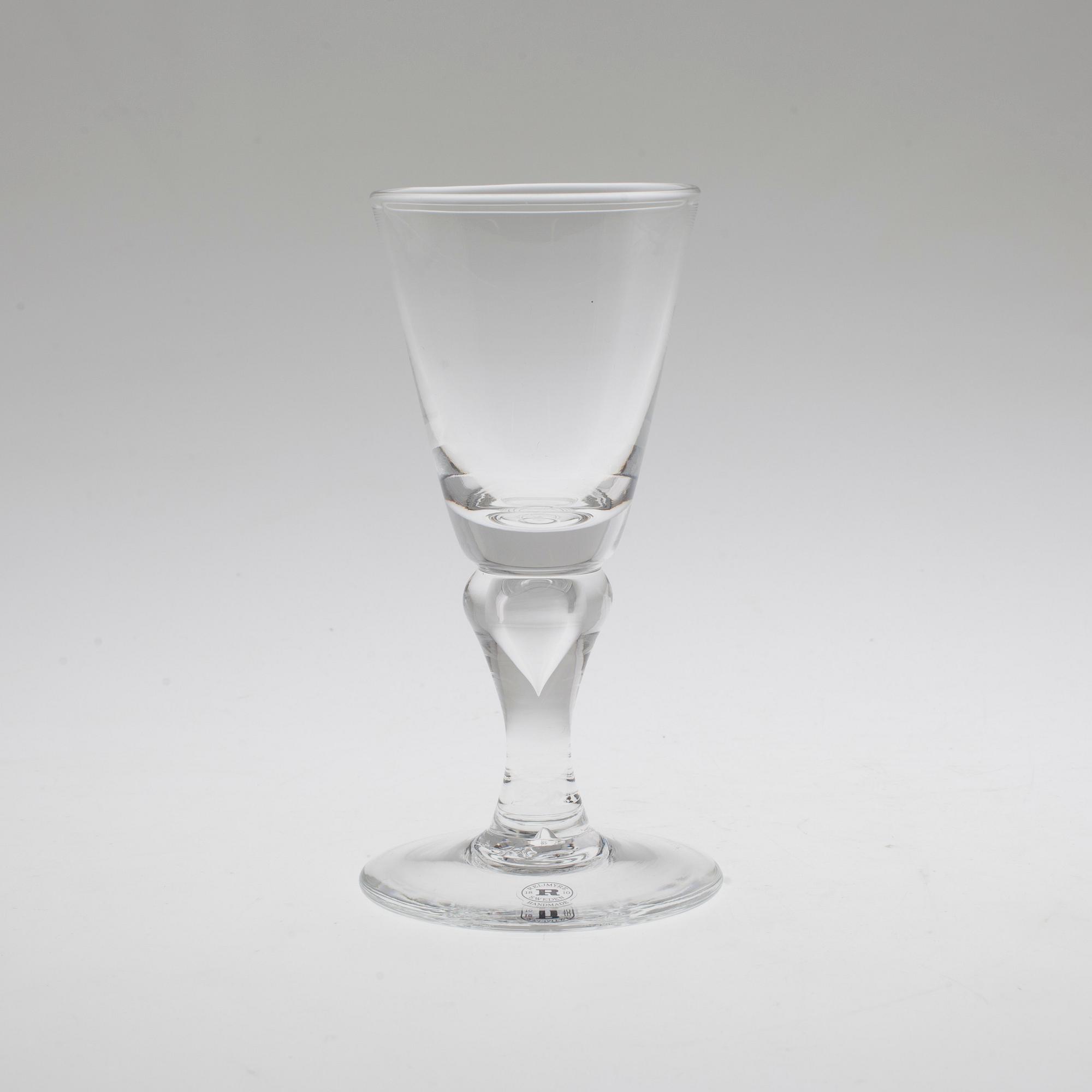 VINGLAS, 12 st, "Slottet", Tomas Harila Carlgren och Lars Sjöberg, Reijmyre Glasbruk.