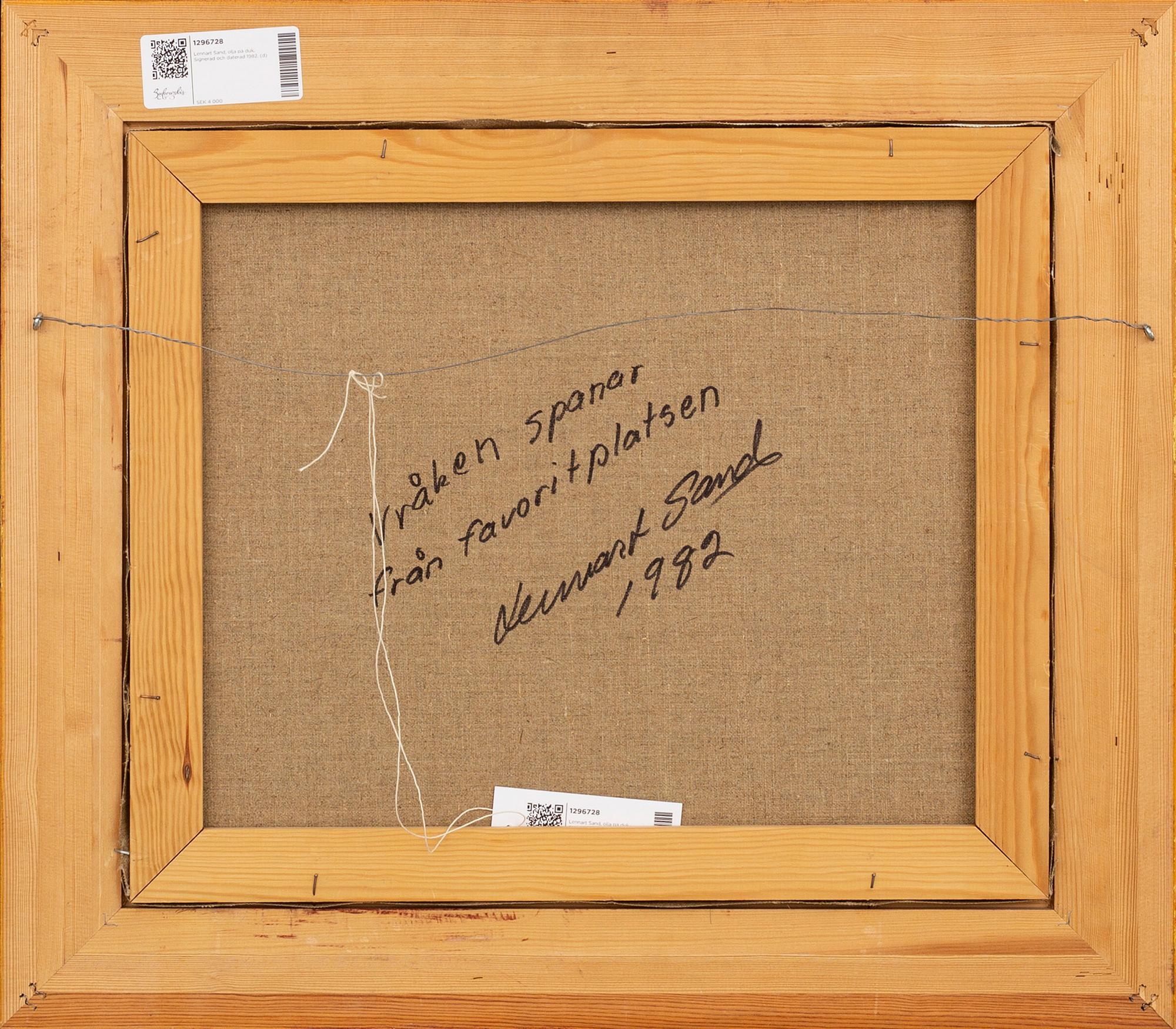 Lennart Sand, oil on canvas. Signed and dated 1982.