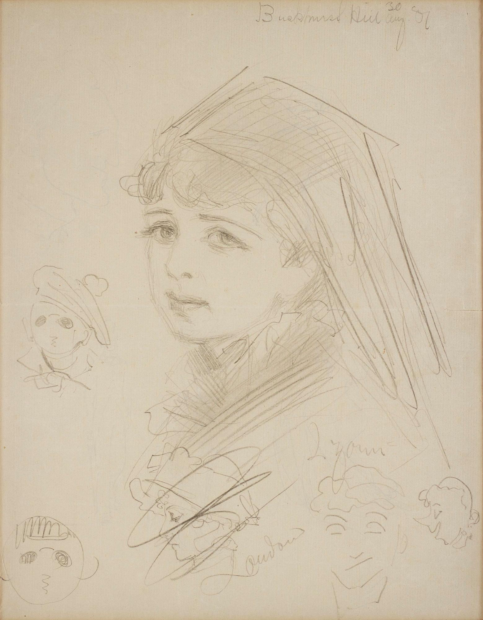Anders Zorn, A portrait sketch and caricature drawings.