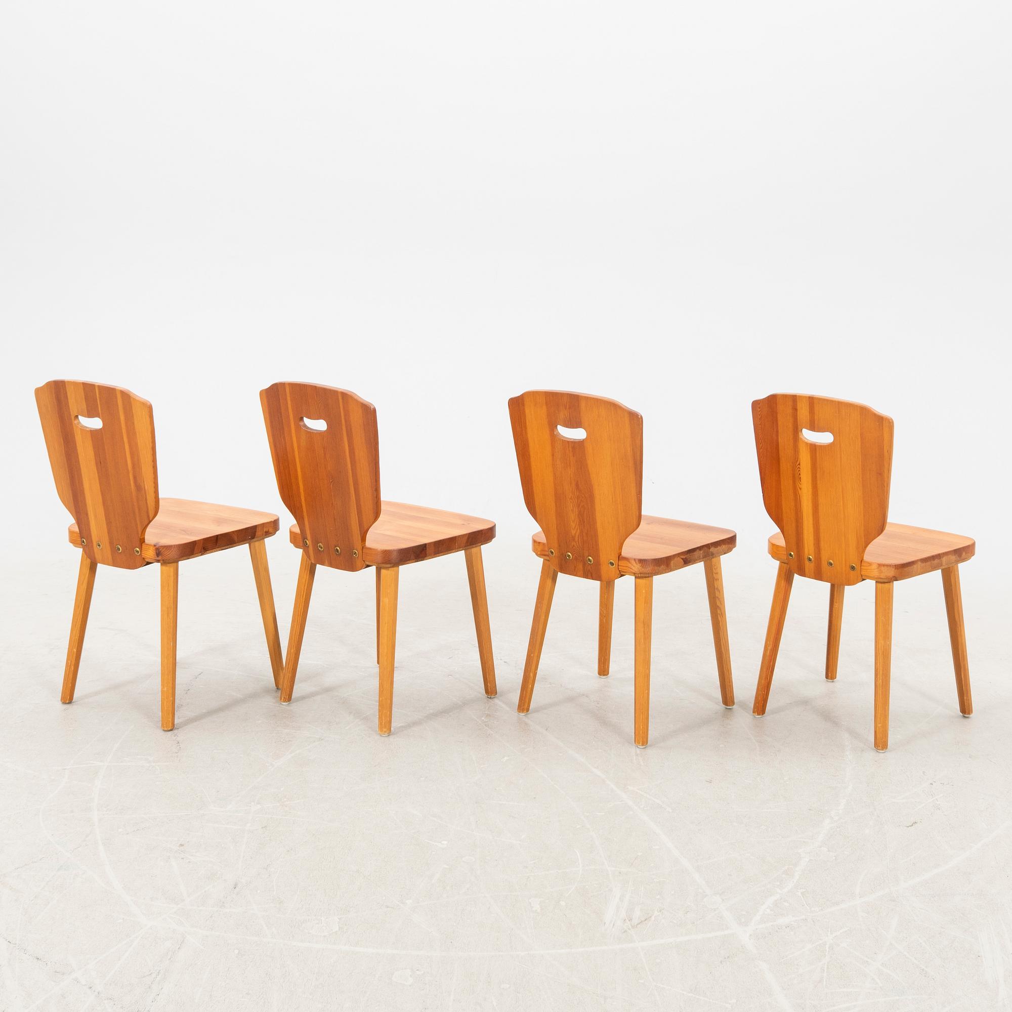 Göran Malmvall, table and chairs, 4 pcs, 1940s/50s.