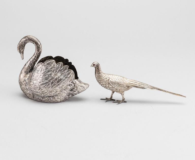 TWO SILVER BIRDS.