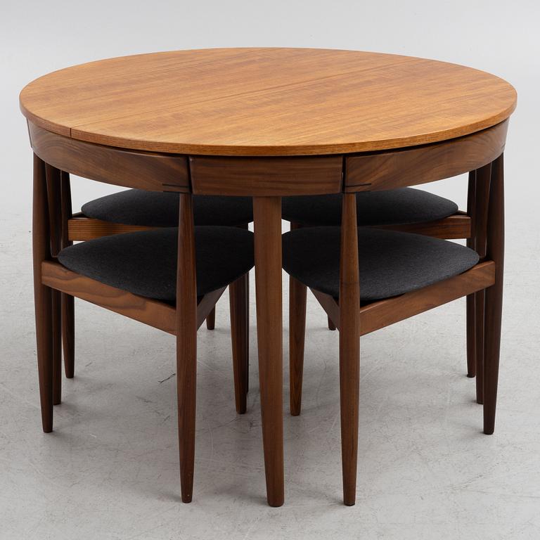 Hans Olsen, dining table and chairs, 4 pcs, Frem Røjle, Denmark, 1950s.