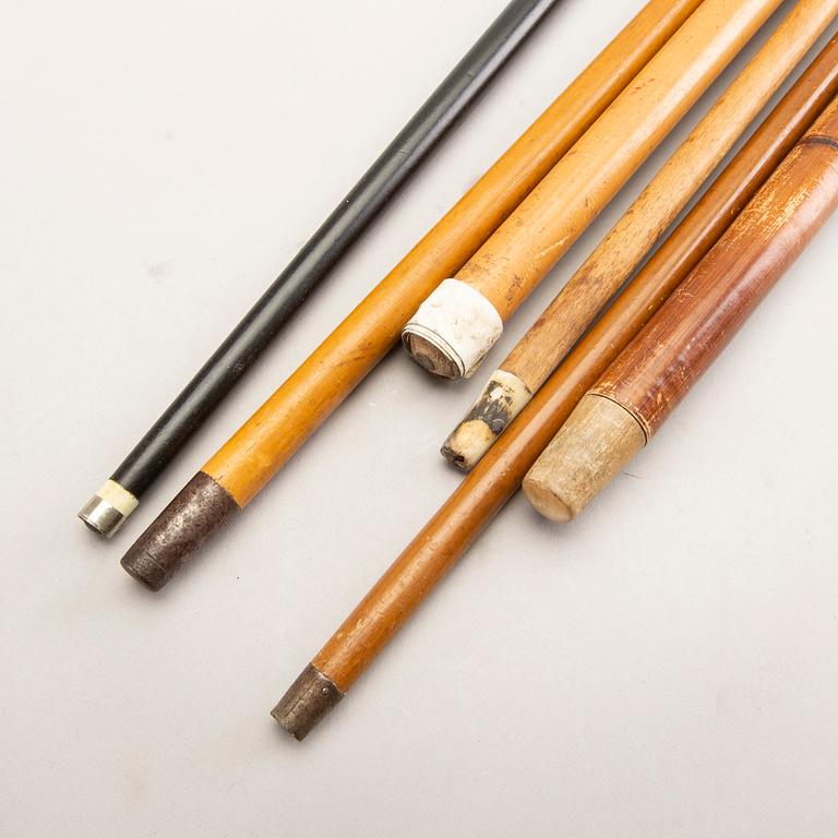 A set of six early 1900s canes.