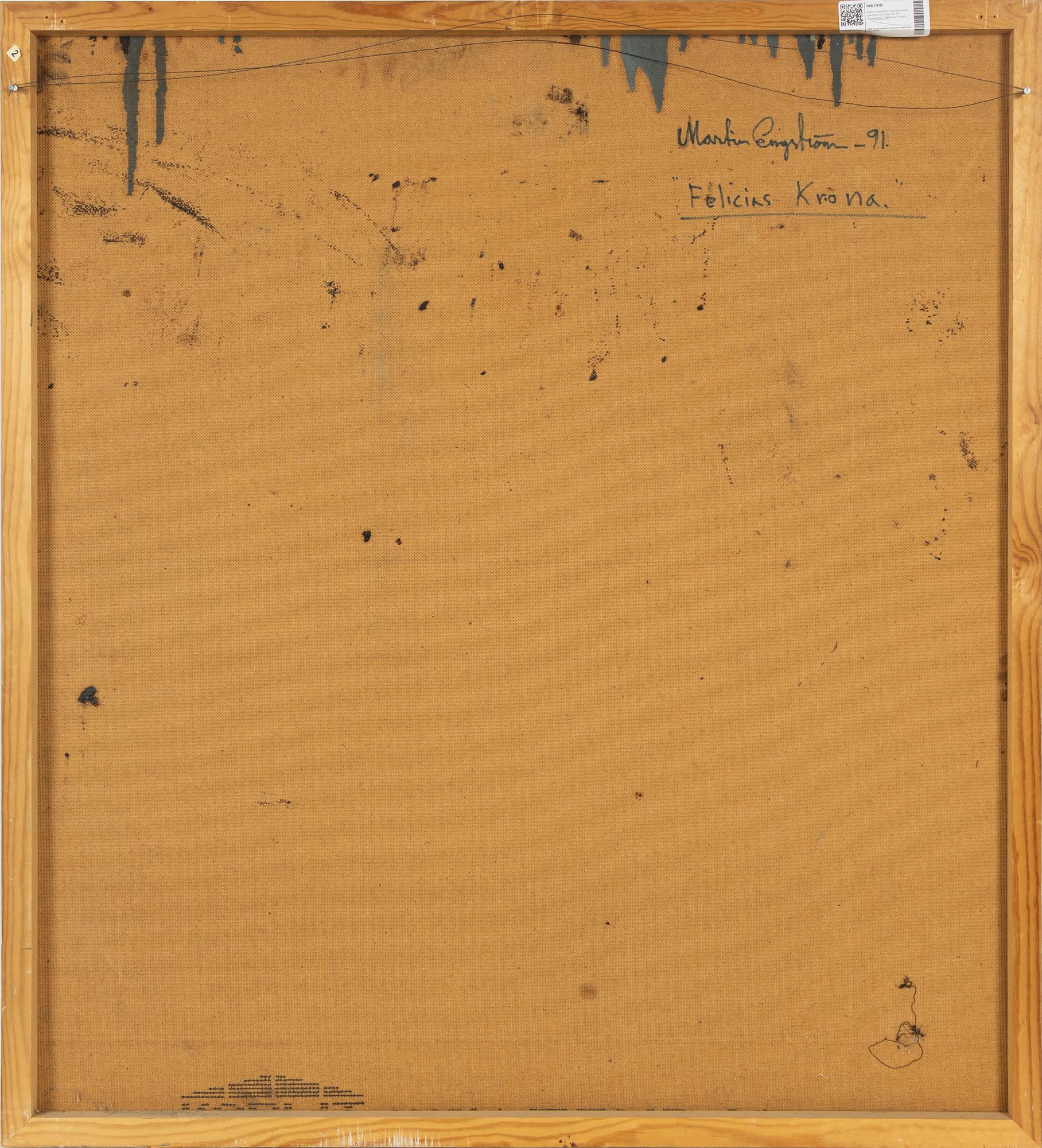Martin Engström, oil obn panel, signed and dated -91 verso.