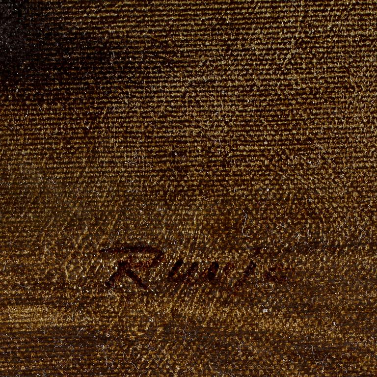 OKÄND KONSTNÄR, olja på duk, otydligt signerad, 1900-talets andra hälft.