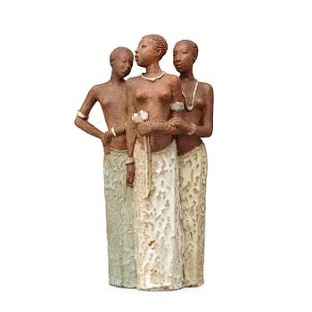 317. A Michael Schilkin stoneware sculpture, Arabia 1940's-50's.