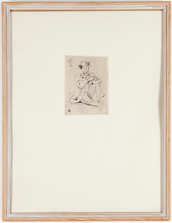 PAUL CÉZANNE, etsning, utförd 1873, état unique, postumt  avdrag.