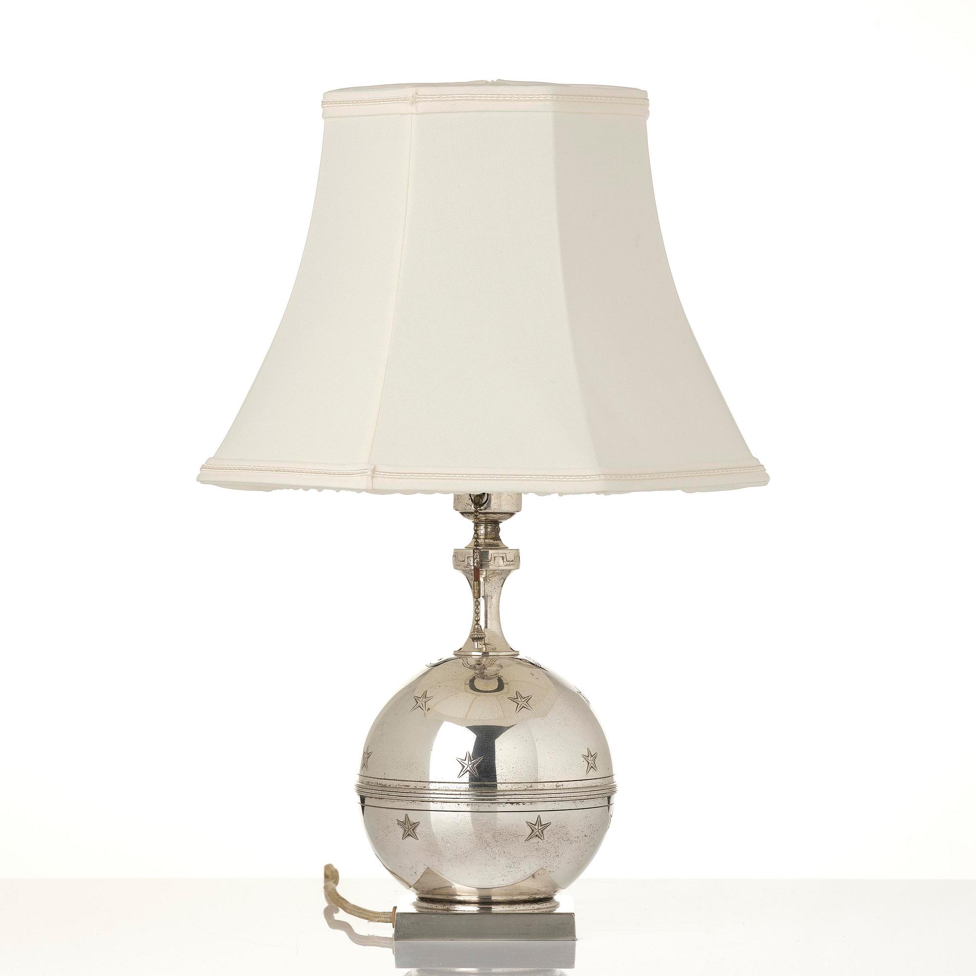 Jacob Ängman, a rare table lamp, Guldsmedsaktiebolaget, Stockholm, ca 1930.