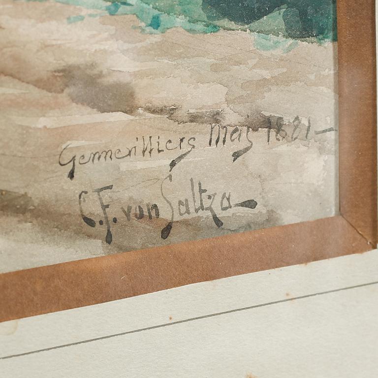 CARL FREDRIK VON SALTZA, a watercolor, signed and dated 1881.