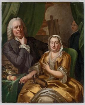 OKÄND KONSTNÄR, olja på pannå, 1700-talets första hälft.