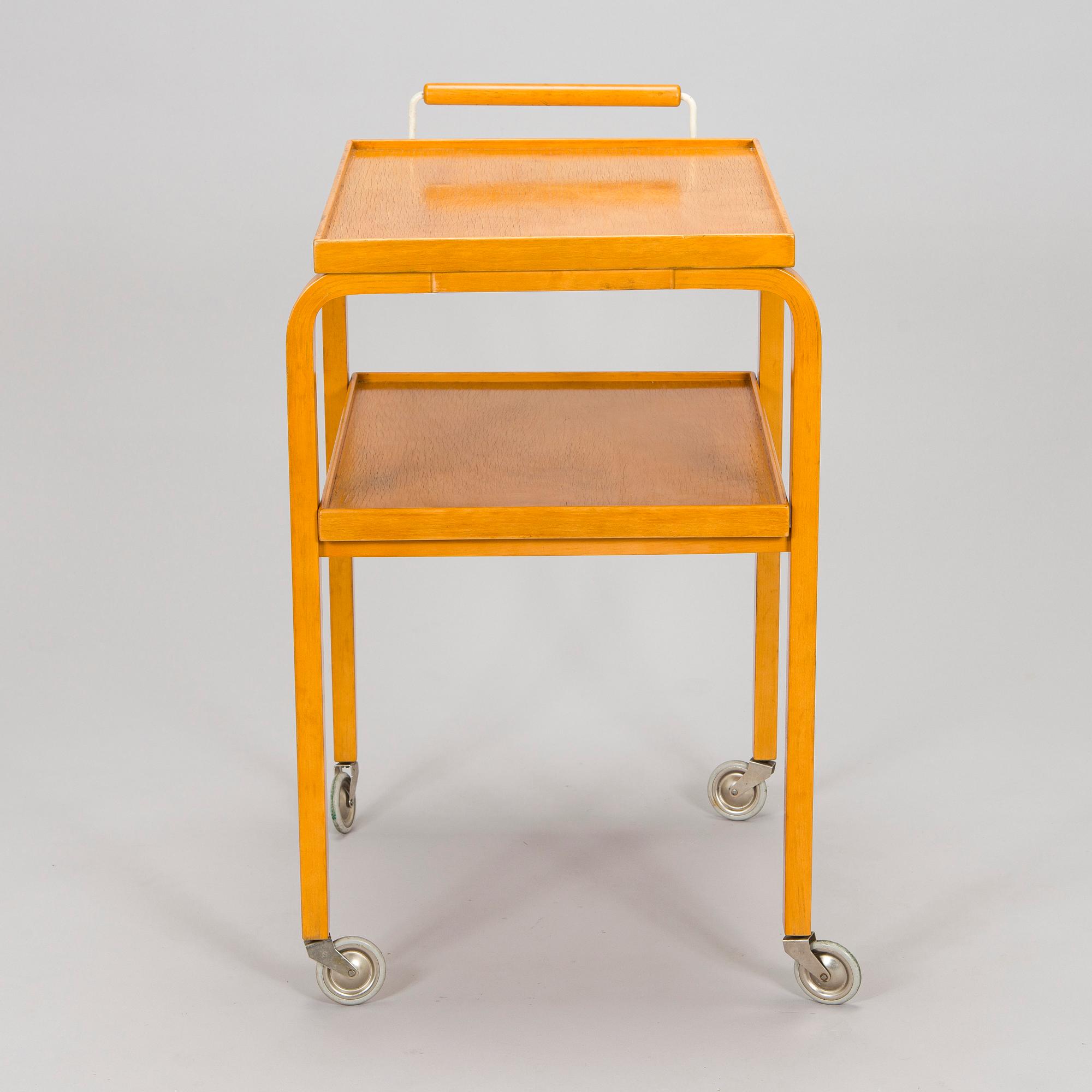 Alvar Aalto, serveringsvagn, modell 99, O.Y. Huonekalu-ja Rakennustyötehdas A.B. 1900-talets mitt.