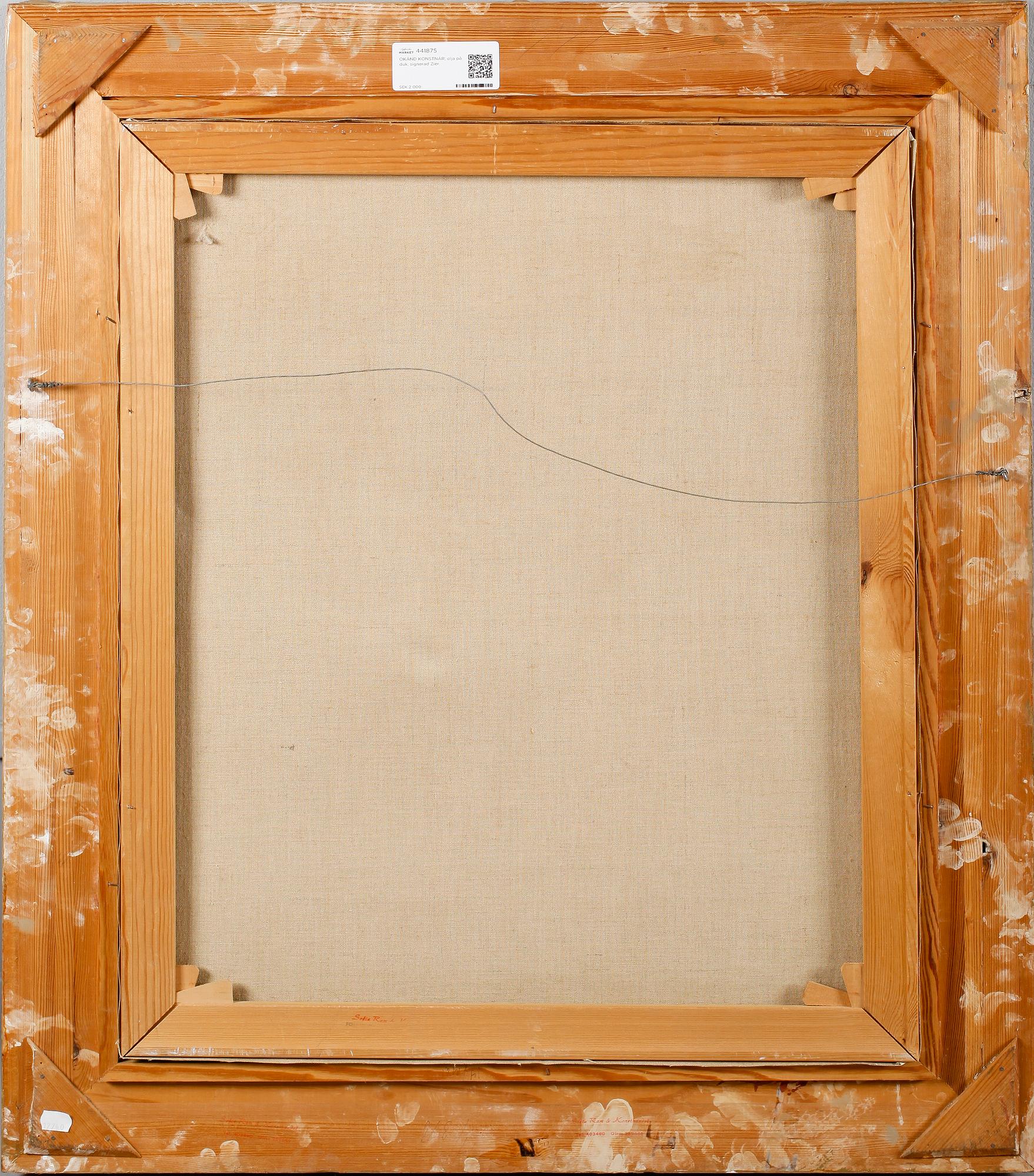 OKÄND KONSTNÄR, olja på duk, signerad Zier.