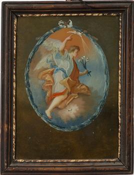 Glasmålning, omkring 1800, Ängel.