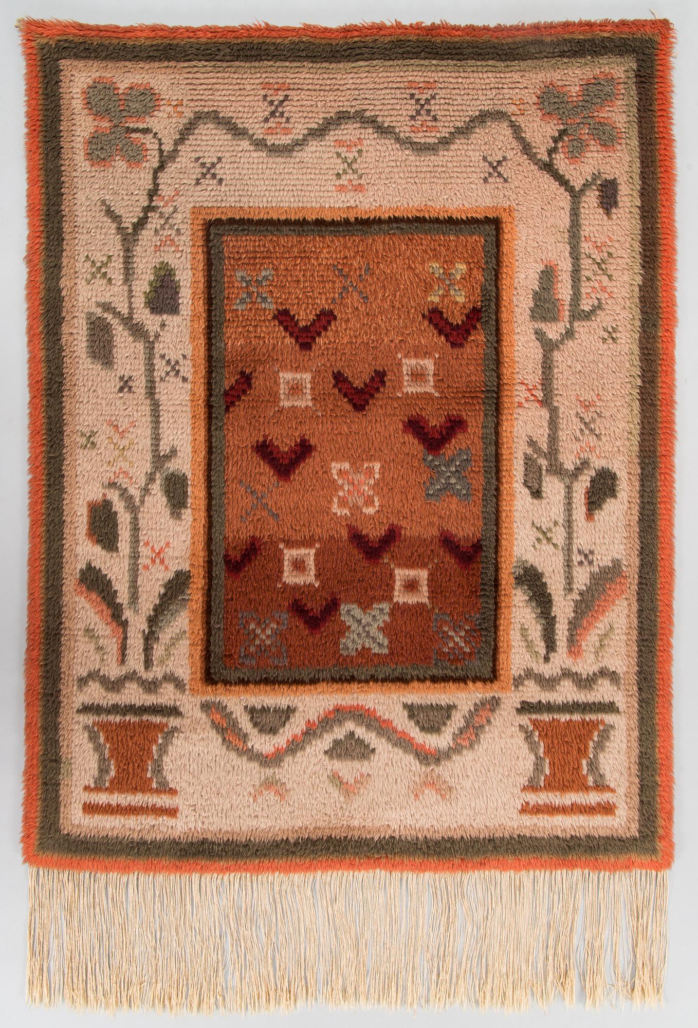 Aino Keinänen-Baeckman, A Finnish ryijy rug for Neovius Oy. Circa 140 x 106 cm.