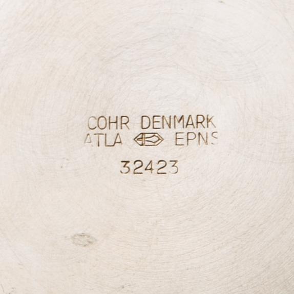 Hans Bunde coffee service 3 dl Cohr Denmark silver plate mid-20th century.