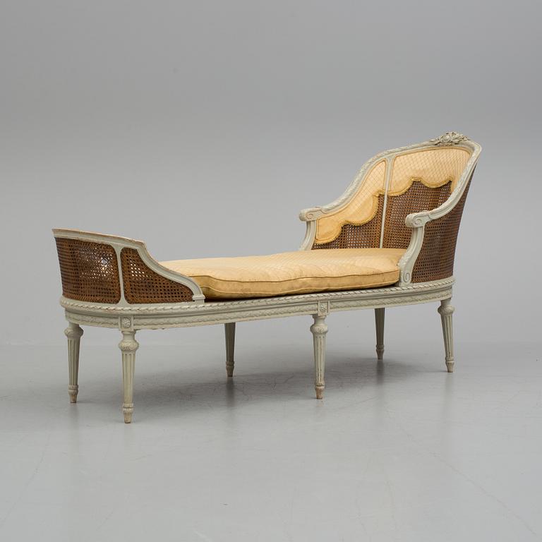 Chaise longue,  Louis XVI style, late 19 th century.