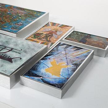 A set of six enamel works by Juliane and Georg Pheiffer.