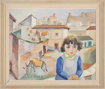 GUSTAF ENOCK AMBE, olja på pannå, signerad och daterad 1952.