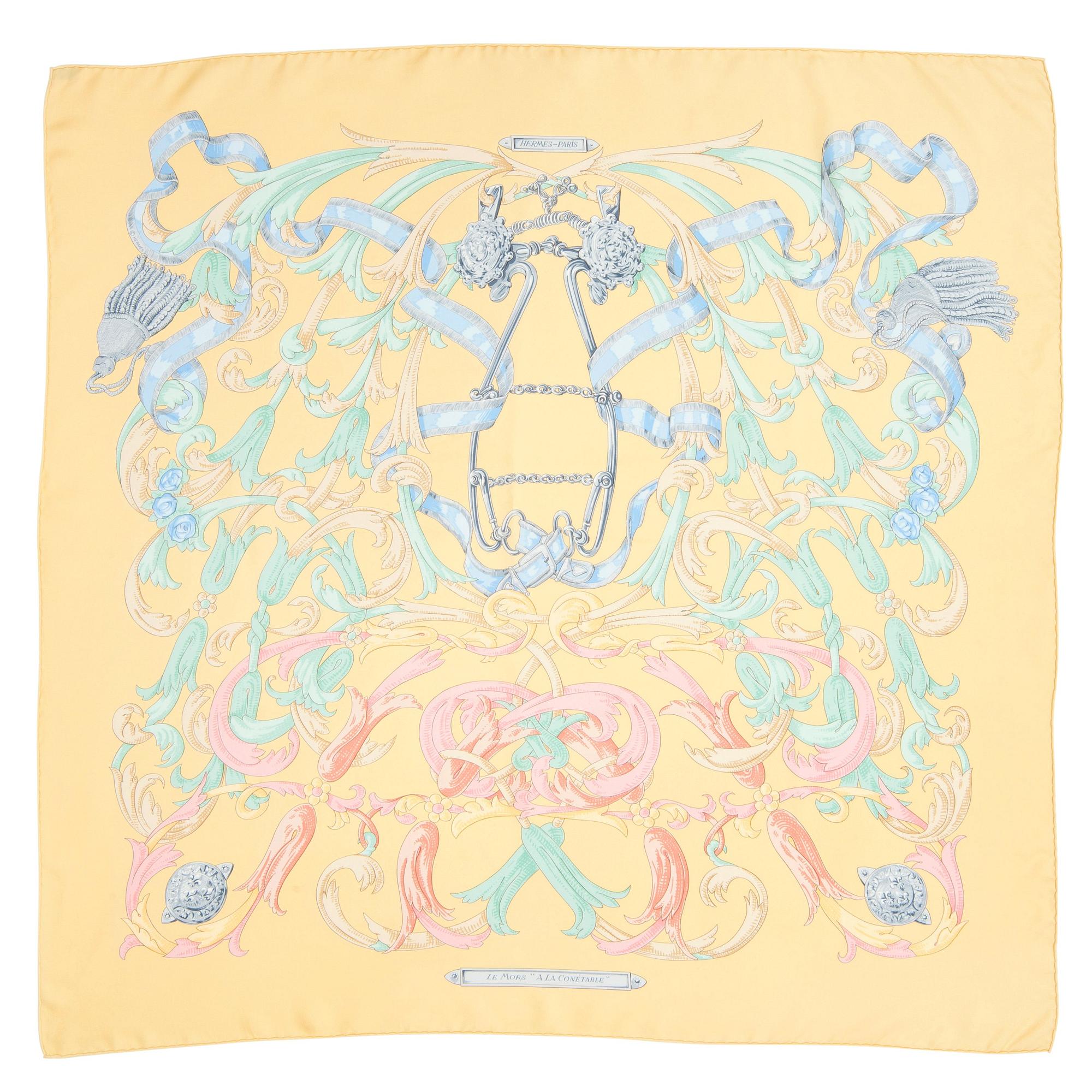 HERMÈS, a silk scarf, "Le Mors "A La Conétable"".