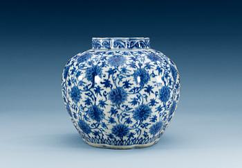 1685. A blue and white jar, Ming dynasty (1368-1644).