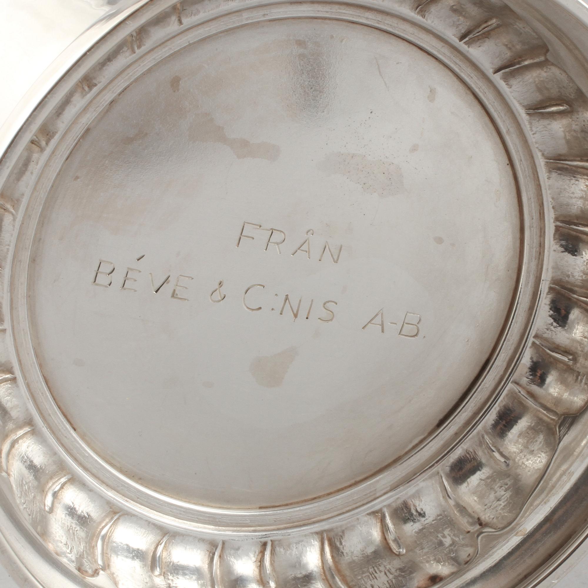 BÄGARE, silver, GAB, Stockholm, 1946, vikt 399 g.