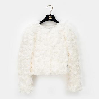 Chanel, white silk flower "Camelia jacket", 2019/2020, size 34.