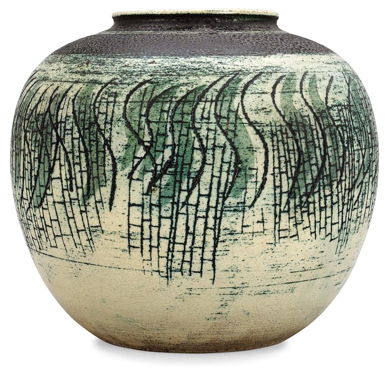 An Anders Bruno Liljefors stoneware bowl,  Gustavsberg studio 1952.