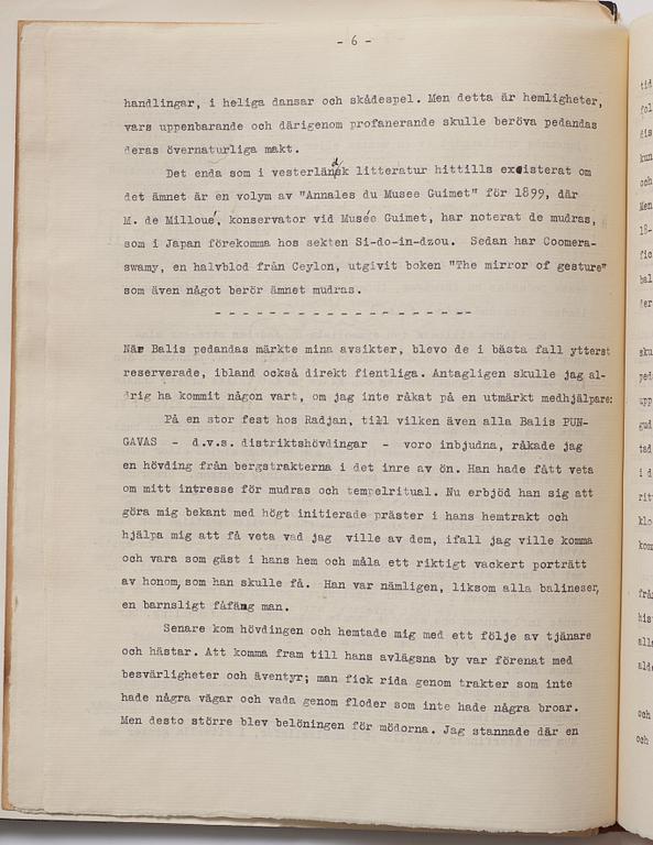Tyra Kleen, fyra häften med åtta tryckta planscher (varav en dublett), "Temple Dances and Musical Instruments in Bali".