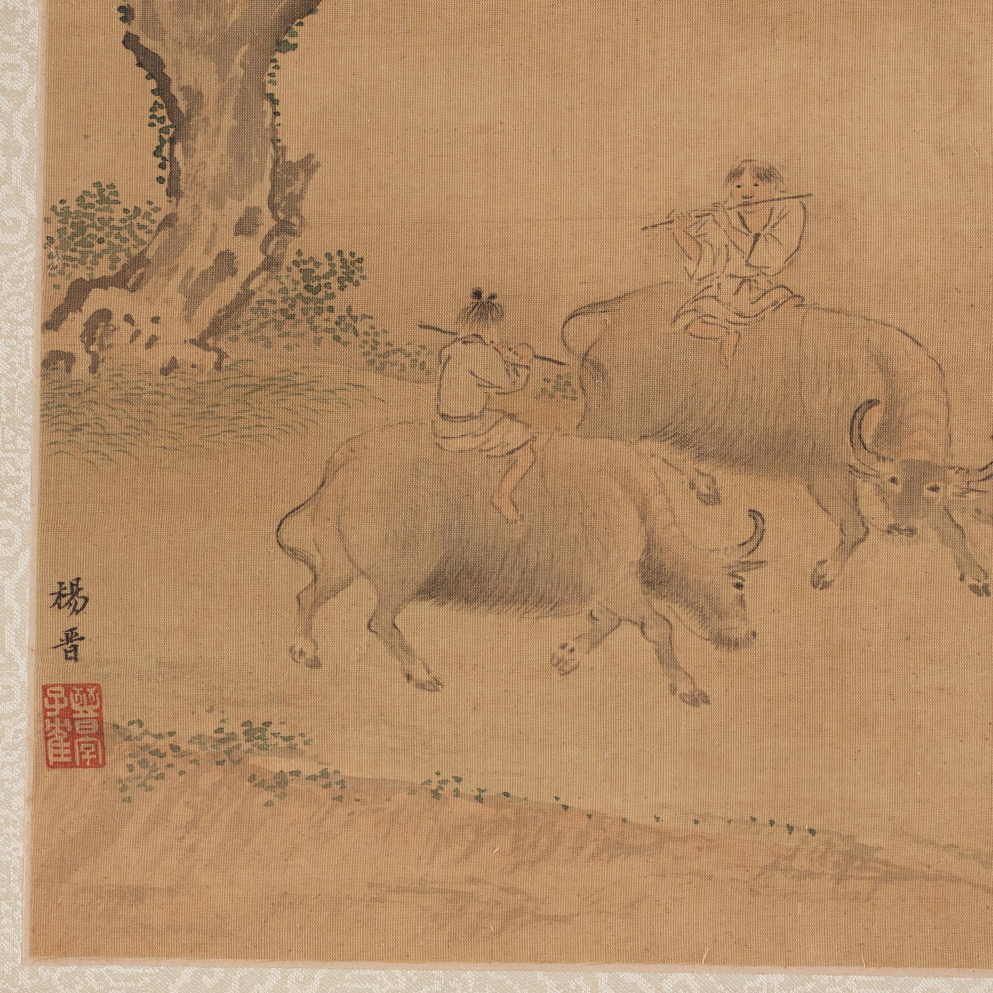 An album with 12 paintings by Qing dynasty artists, circa 1900. Attributed to Zhang Jian, Shou Ping, Yang Jin, after.