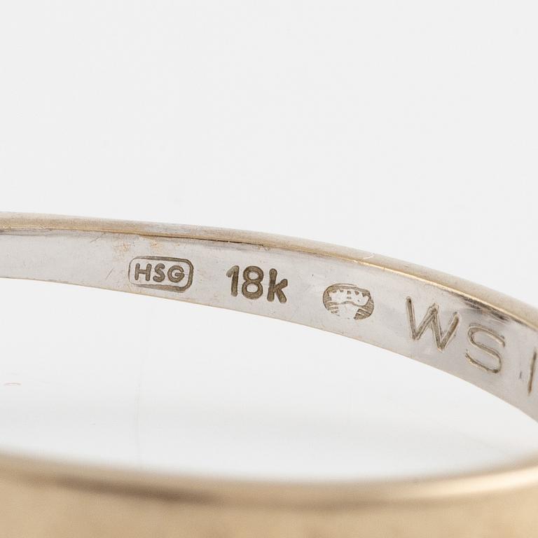 Ring, 18K vitguld med briljantslipade diamanter.