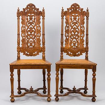 Six late 19th century neo-baroque chairs.